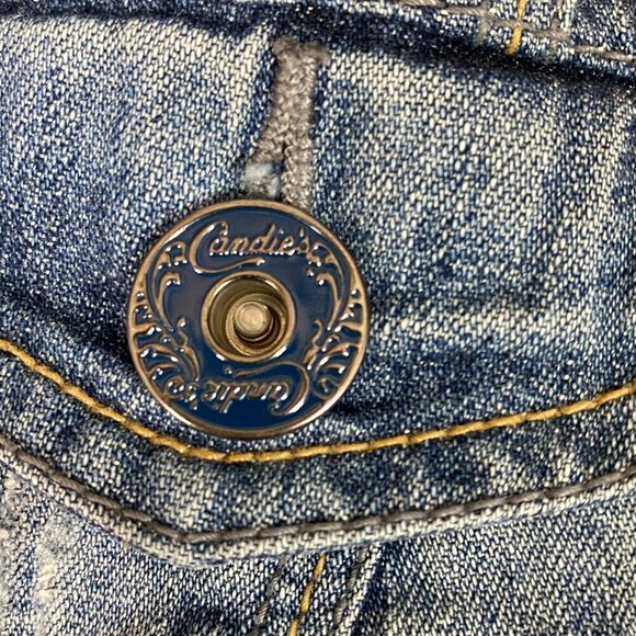 Bundle of 2 Cropped Blue Denim Distressed Button Vests L ChiOle & Candies #204H - Picture 9 of 9